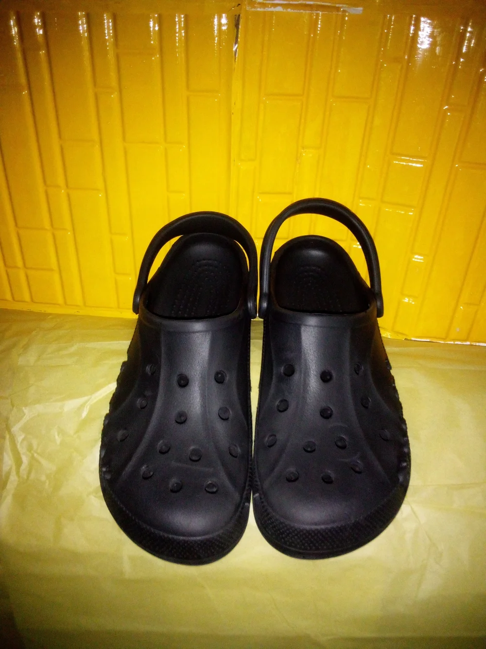 CROCS Black Classic Clog Worn